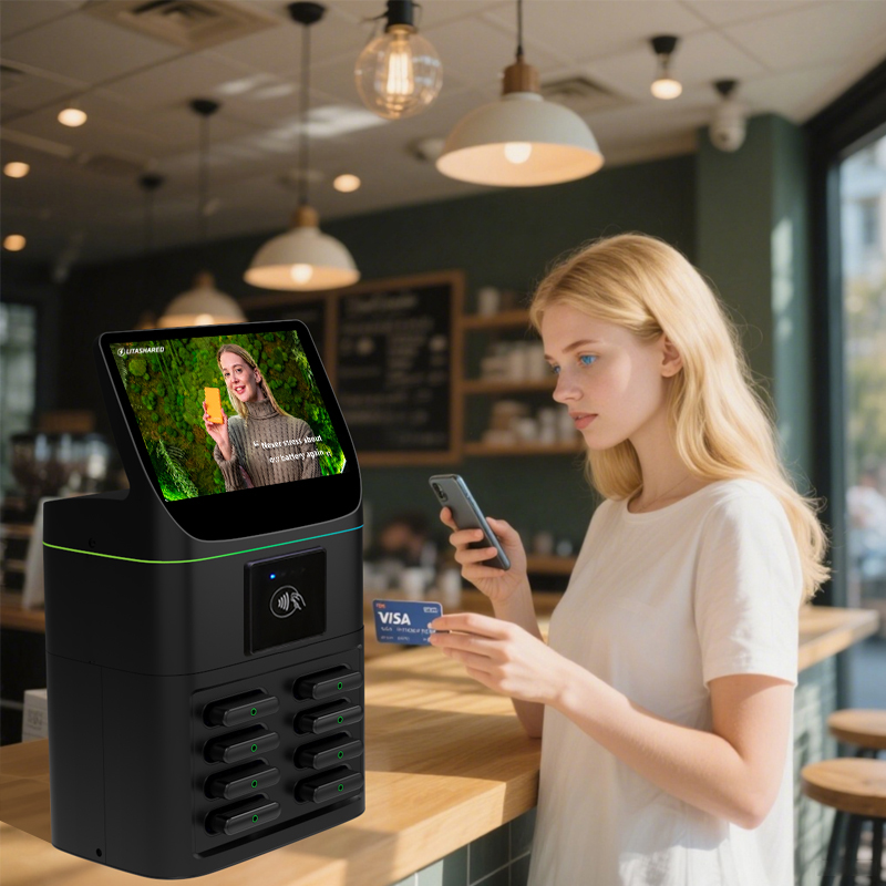 8 slots POS power bank rental station 